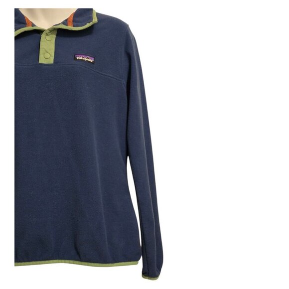 Patagonia Navy Micro D Snap-T Pullover Sweater Sz M - Picture 4 of 9